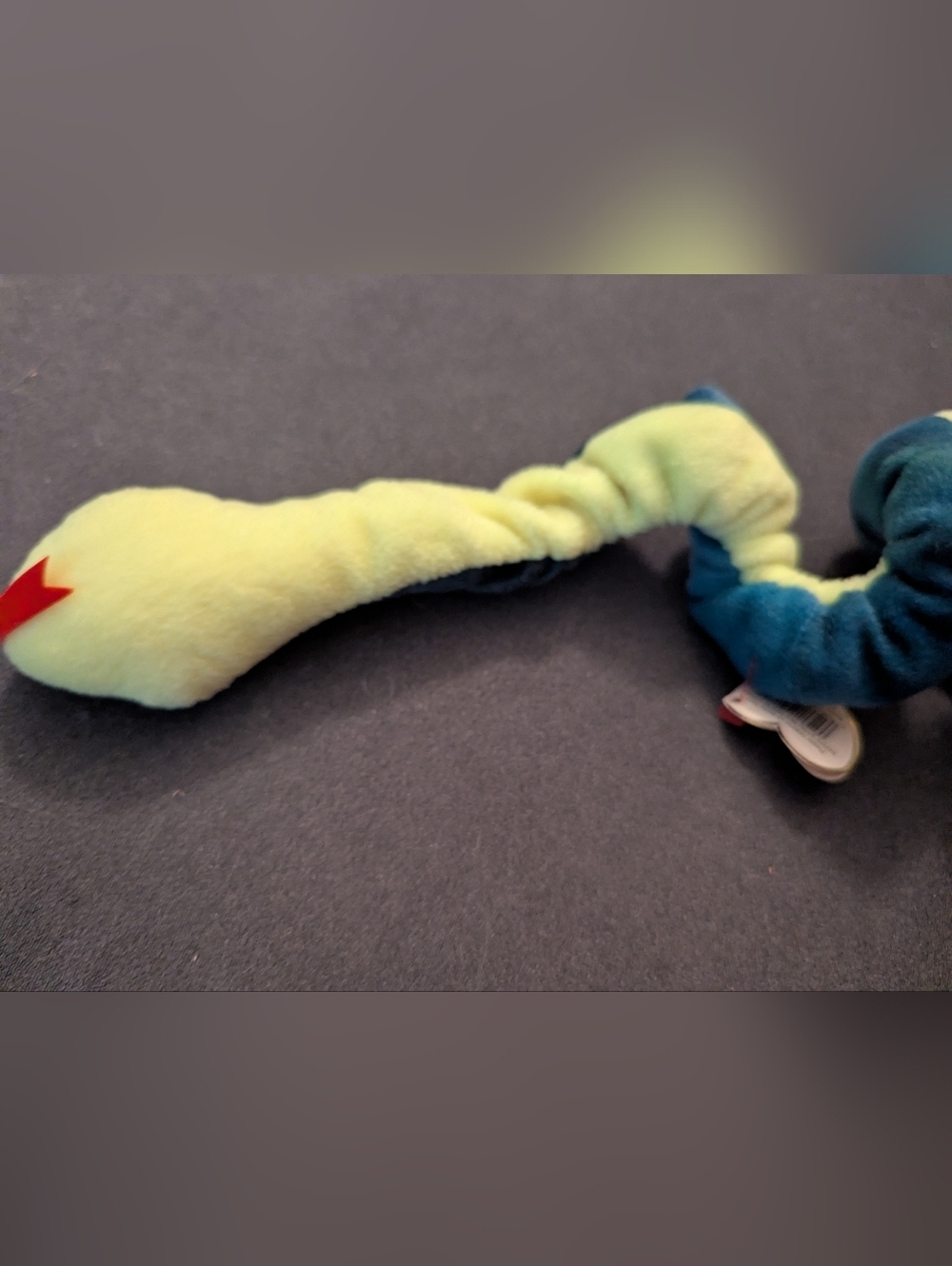 Ty Beanie Baby Hissy the Snake - 1997 Retired Green & Teal Coiled Plush - Picture 3 of 9
